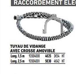 tuyau de vidange avec crosse amovible