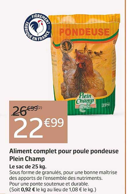 aliment complet pour poule pondeuse plein champ