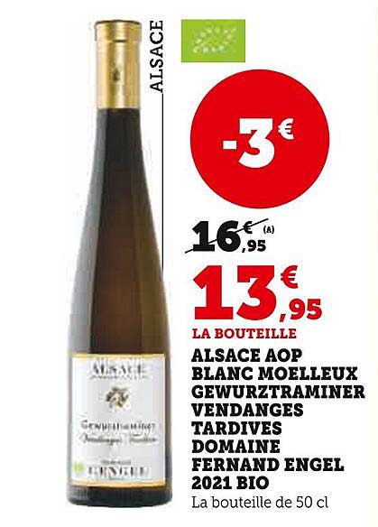 alsace aop blanc moelleux gewurztraminer vendanges tardives domaine fernand engel 2021 bio