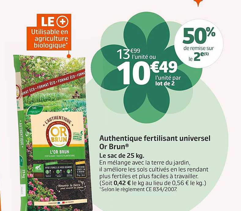 anthentique fertilisant universel or brun