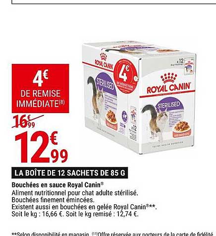 bouchées en sauce royal canin