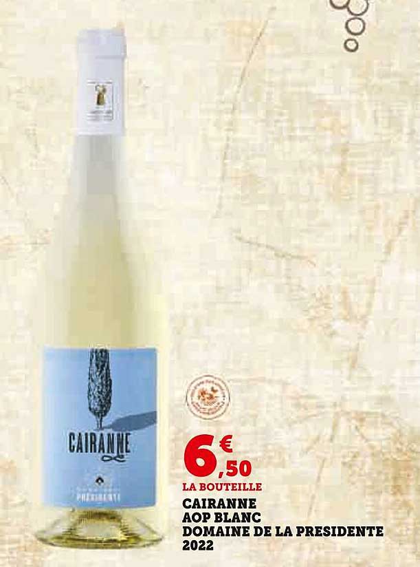 cairanne aop blanc domaine de la présidente