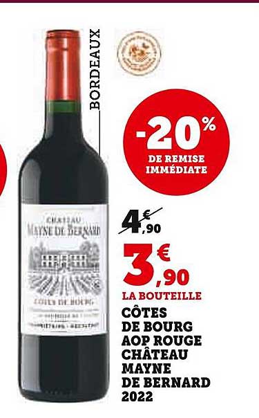 côtes de bourg aop rouge château mayne de bernard 2022