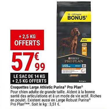 croquettes large athletic purina pro plan
