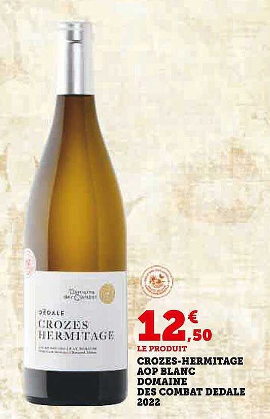 crozes-hermitage aop blanc domaine des combat dedale 2022
