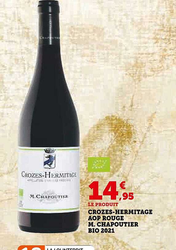 crozes-hermitage aop rouge m. chapoutier bio 2021