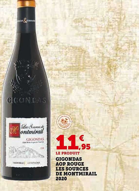 gigondas aop rouge les sources de montmirail 2020