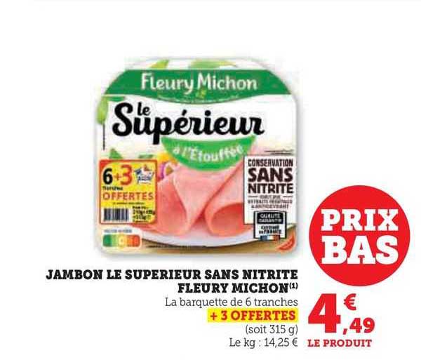 jambon le supérieur sans nitrite fleury michon