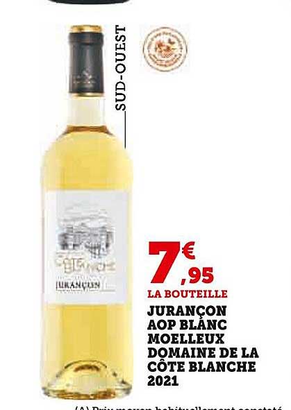Jurançon Aop Blanc Moelleux Domaine De La Côte Blanche 2021