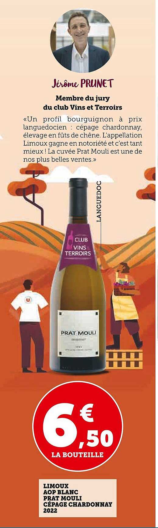 limoux aop blanc prat mouli cépage chardonnay 2022