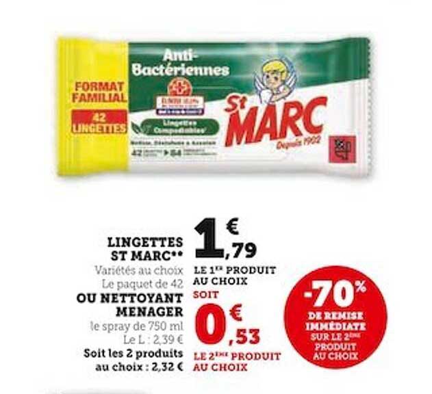 lingettes st marc ou nettoyant ménager