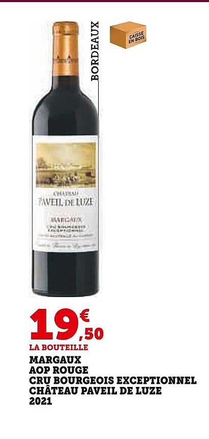 Margaux Aop Rouge Cru Bourgeois Exceptionnel Château Paveil De Luze 2021