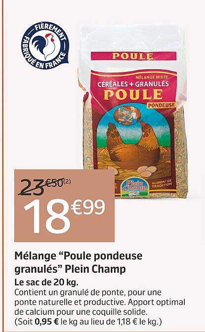 mélange "poule pondeuse granulés" plein champ