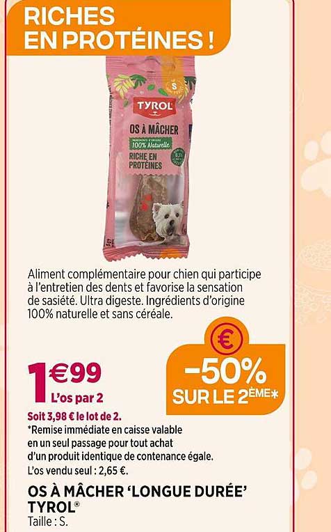 os à mâcher 'longue durée' tyrol