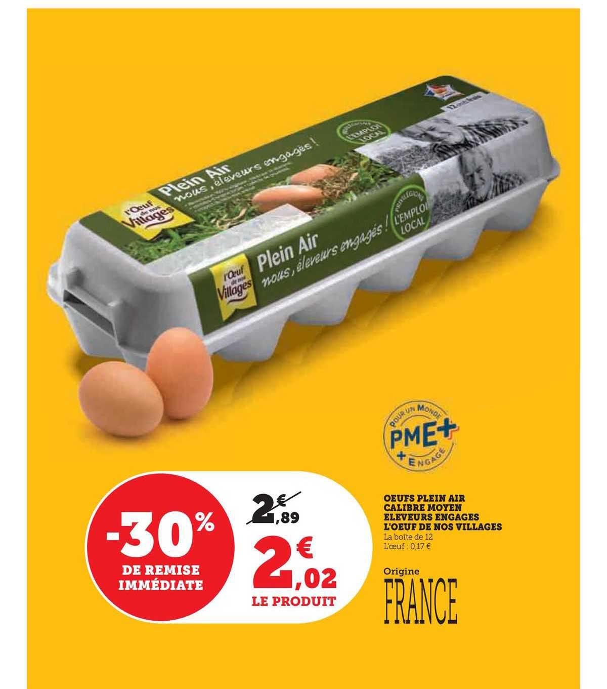 œufs plein air calibre moyen éleveurs engagés l'œuf de nos villages