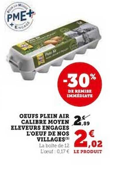 œufs plein air calibre moyen éleveurs engagés l'œuf de nos villages