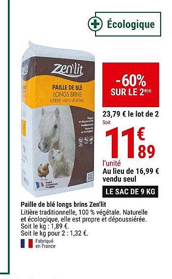 paille de blé longs brins zen'lit