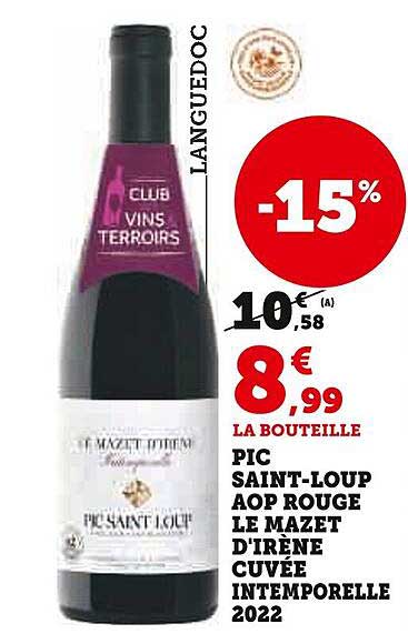 Pic Saint-loup Aop Rouge Le Mazet D'irène Cuvée Intemporelle