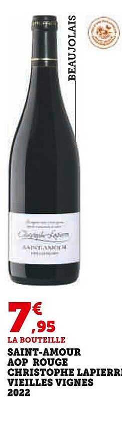 saint-amour aop rouge christophe lapierre vieilles vignes
