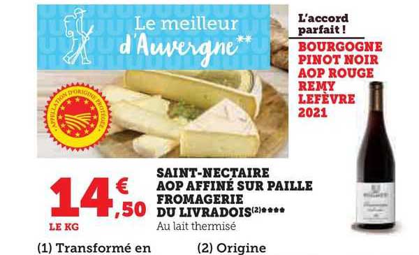 Saint-nectaire Aop Affiné Sur Paille Fromagerie Du Livradois