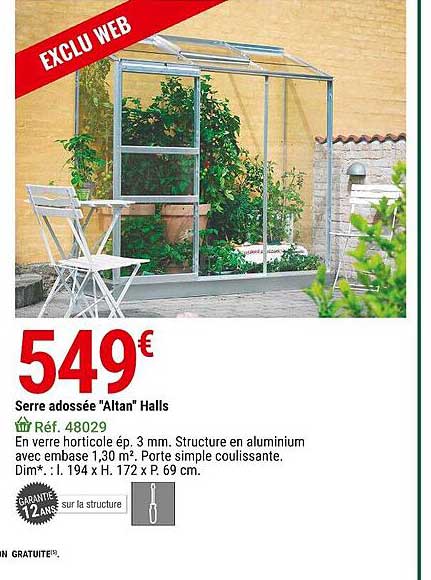 serre adossée "altan" halls