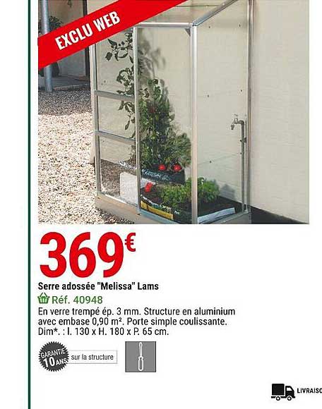 serre adossée "melissa" lams