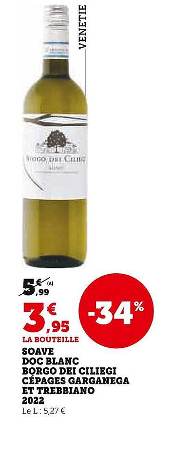 Soave Doc Blanc Borgo Dei Ciliegi Cépages Garganega Et Trebbiano 2022