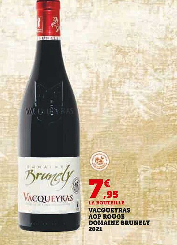 vacqueyras aop rouge domaine brunely 2021