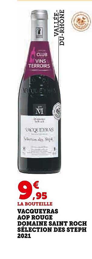 vcqueyras aop rouge domaine saint roch sélection des steph 2021