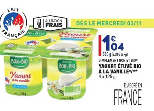 Yaourt étuvé Bio à La Vanille Simplement Bon Et Bio®
