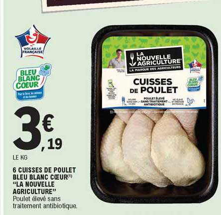6 Cuisses De Poulet Bleu Blanc Cœur "la Nouvelle Agriculture"