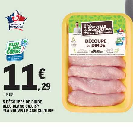 6 Découpes De Dinde Bleu Blanc Cœur "la Nouvelle Agriculture"