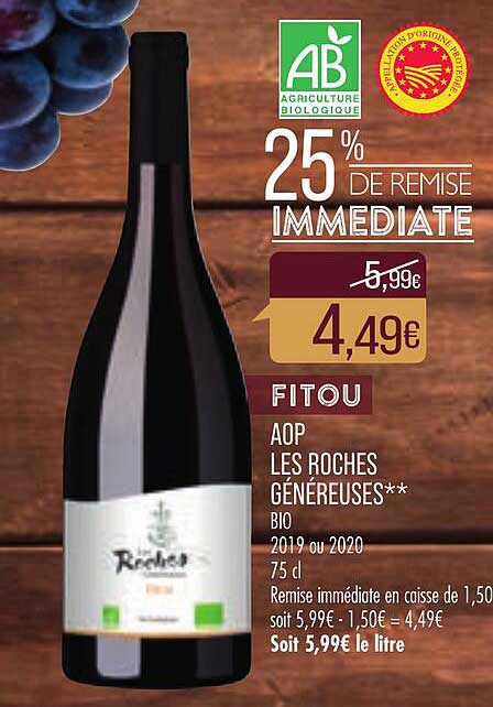 aop les roches généreuses bio 2019 ou 2020