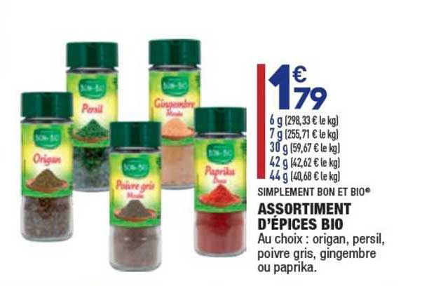 Assortiment D'épices Bio Simplement Bon Et Bio®