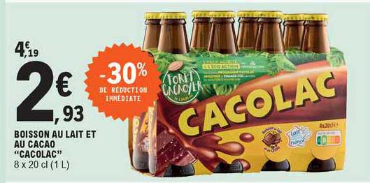 Boisson Au Lait Et Au Cacao "cacolac"