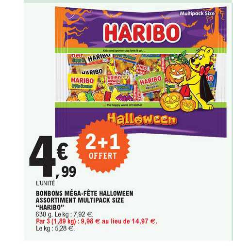bonbons méga-fête halloween assortiment multipack size "haribo"