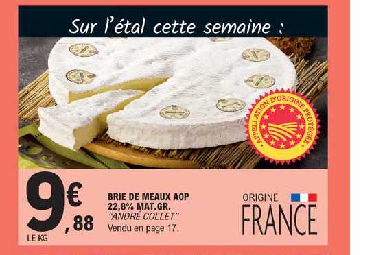 brie de meaux aop 22,8% mat. gr. "andré collet"