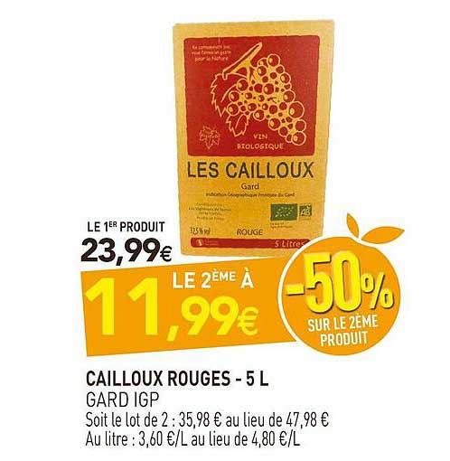 cailloux rouges - 5 l gard igp
