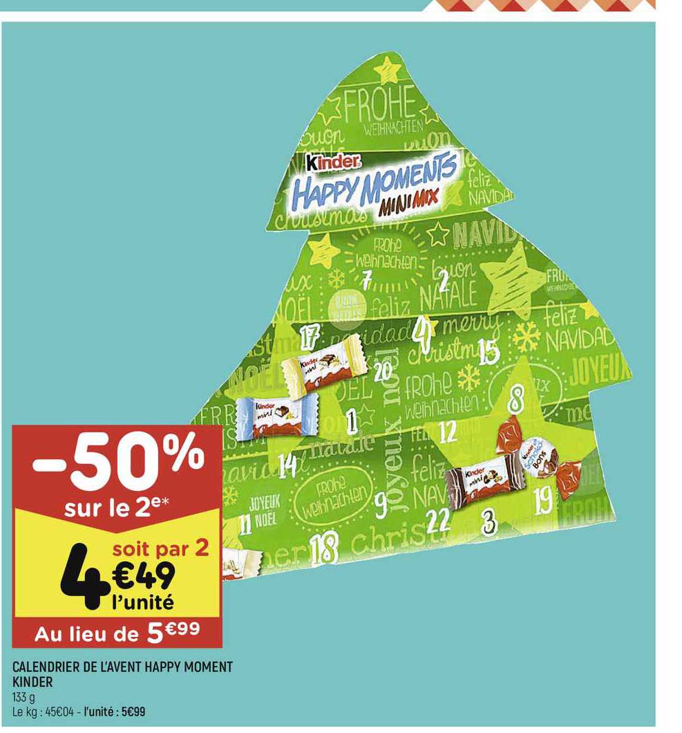 calendrier de l'avent happy moment kinder