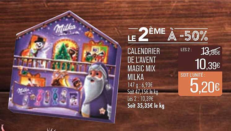 calendrier de l'avent magic mix milka