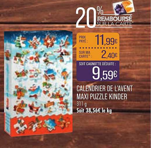 calendrier de l'avent maxi puzzle kinder