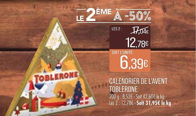 calendrier de l'avent toblerone
