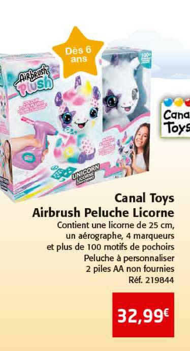 canal toys airbrush peluche licorne