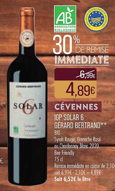 cévennes igp solar 6 gérard bertrand bio