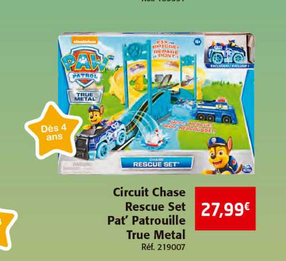 circuit chase rescue set pat' patrouille true metal