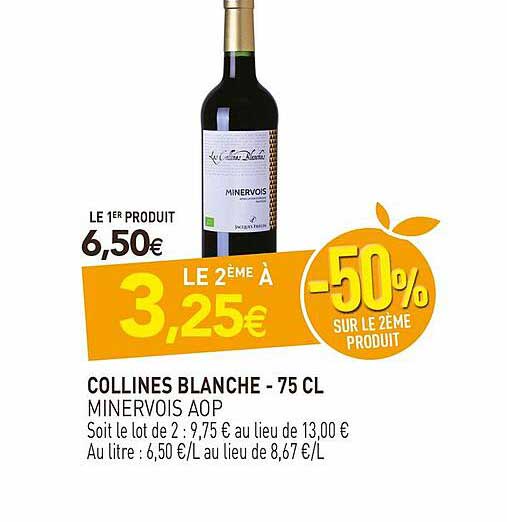 collines blanche - 75 cl minervois aop