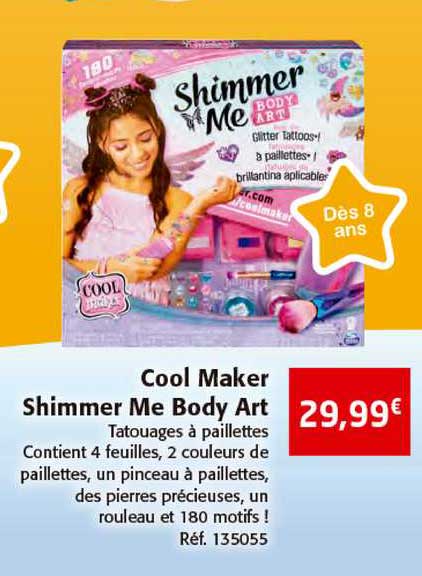 cool maker shimmer me body art
