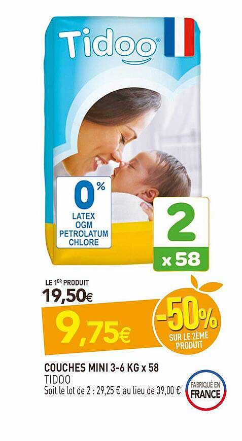 Couches Mini 3-6kg X58 Tidoo