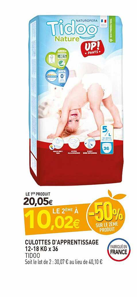 culottes d'apprentissage 12-18 kg x36 tidoo