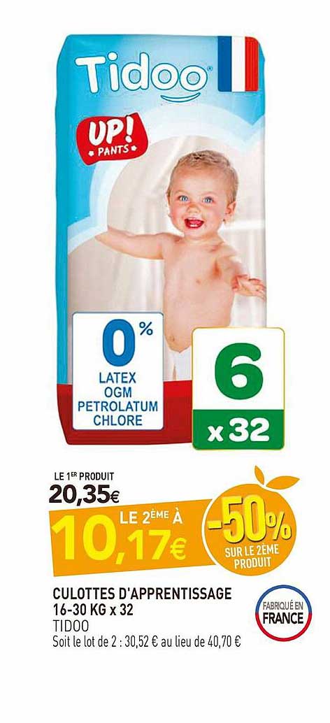 culottes d'apprentissage 16-30 kg x32 tidoo